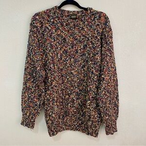 VTG Neiman Marcus Exclusive Multi-Color Confetti Chunky Knit Cotton Sweater - M